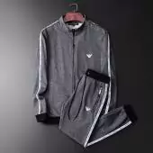 emporio armani ea7 Trainingsanzug color panel homme stripe stand collar gray